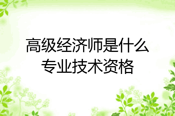 高级经济师是什么专业技术资格