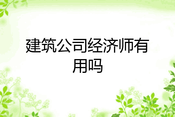 建筑公司经济师有用吗