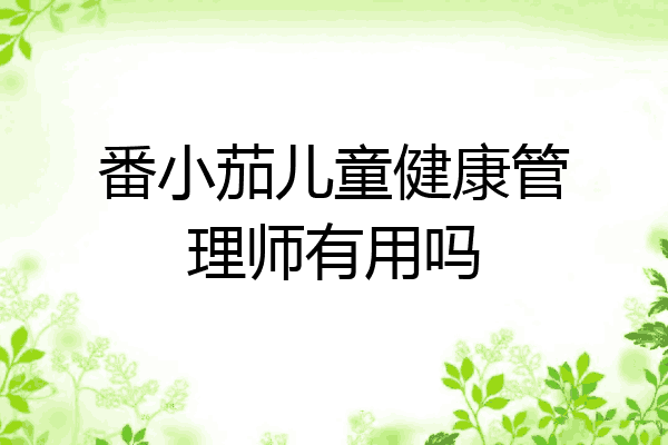 番小茄儿童健康管理师有用吗
