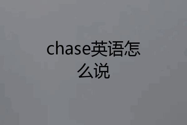 chase英语怎么说