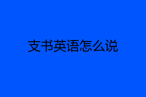 支书英语怎么说