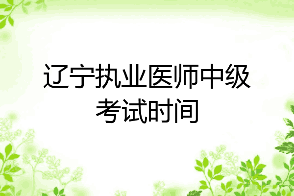 辽宁执业医师中级考试时间