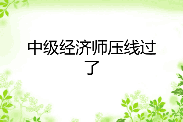 中级经济师压线过了