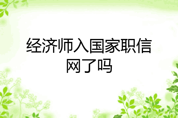 经济师入国家职信网了吗