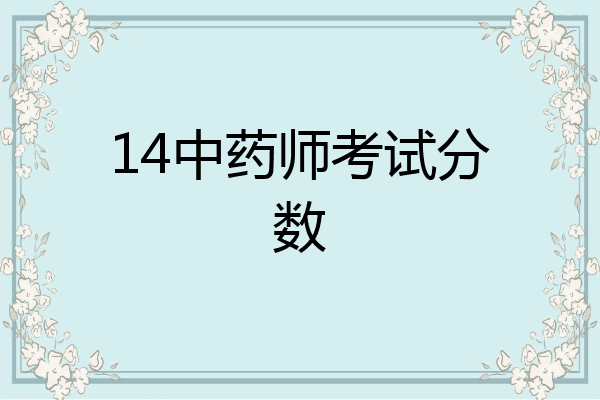 14中药师考试分数