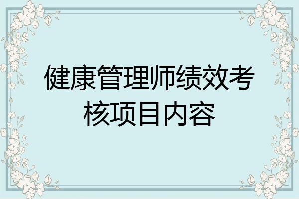 健康管理师绩效考核项目内容
