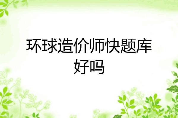 环球造价师快题库好吗