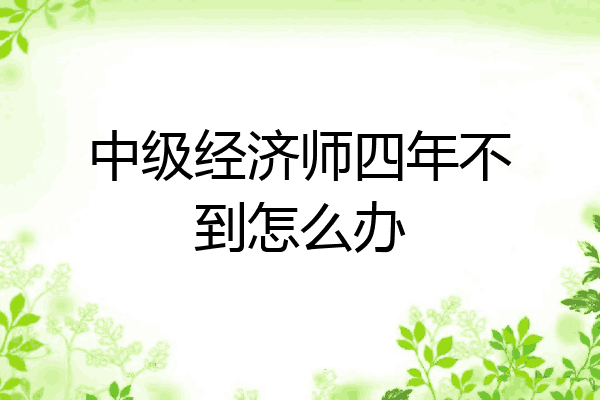 中级经济师四年不到怎么办