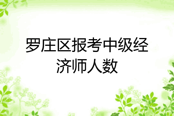 罗庄区报考中级经济师人数