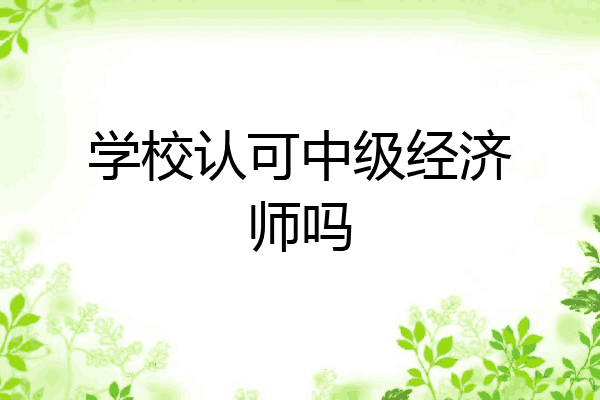学校认可中级经济师吗