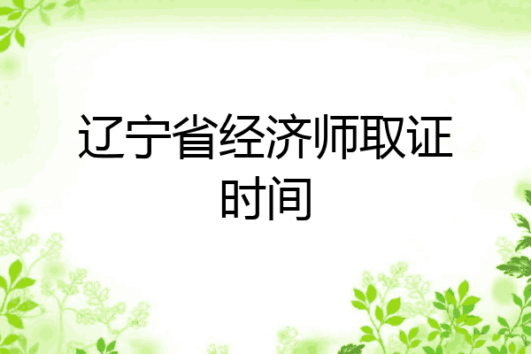 辽宁省经济师取证时间