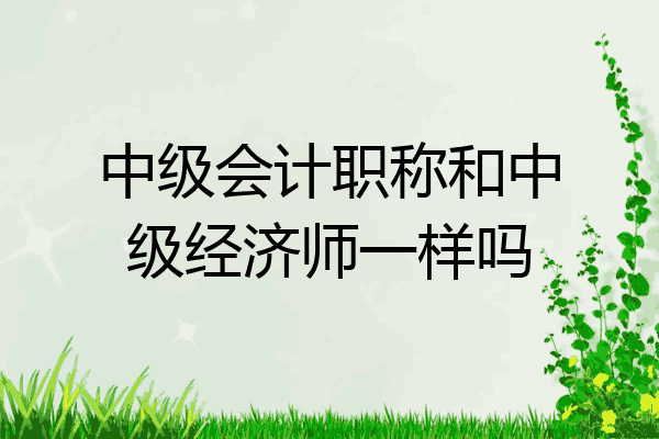 中级会计职称和中级经济师一样吗