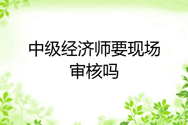 中级经济师要现场审核吗