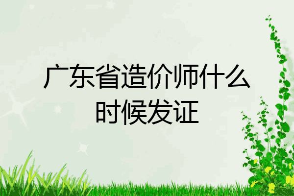 广东省造价师什么时候发证