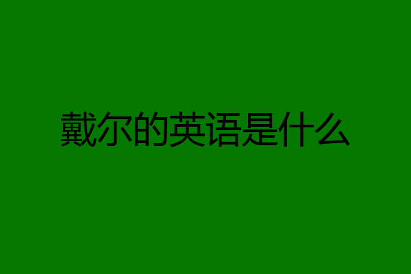 戴尔的英语是什么