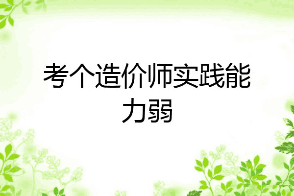考个造价师实践能力弱