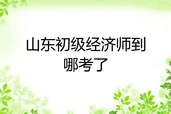 山东初级经济师到哪考了