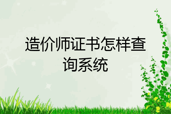 造价师证书怎样查询系统