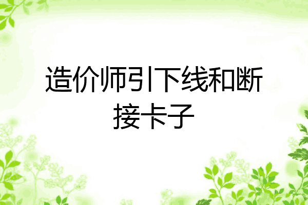 造价师引下线和断接卡子