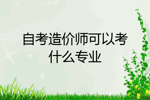 自考造价师可以考什么专业