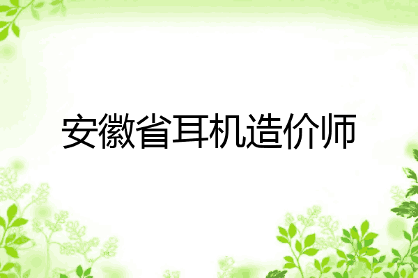 安徽省耳机造价师