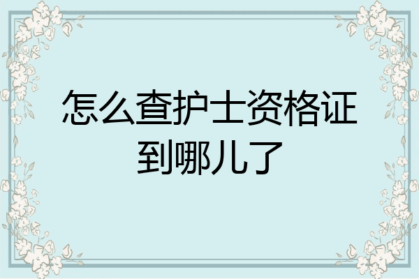 怎么查护士资格证到哪儿了