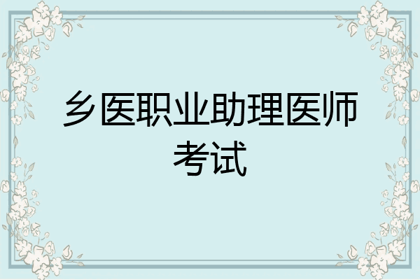 乡医职业助理医师考试