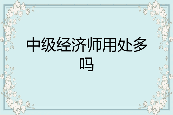 中级经济师用处多吗