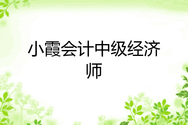 小霞会计中级经济师