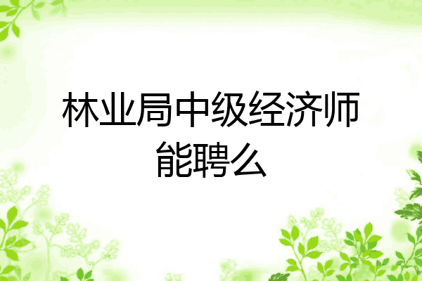 林业局中级经济师能聘么