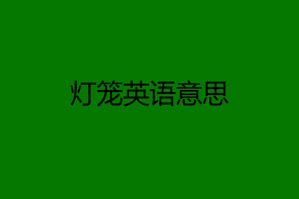 灯笼英语意思