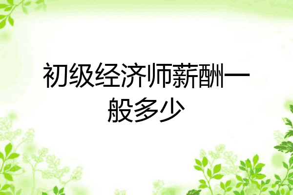 初级经济师薪酬一般多少