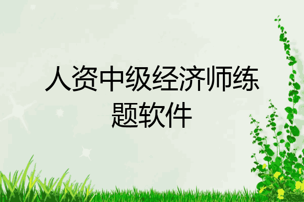 人资中级经济师练题软件