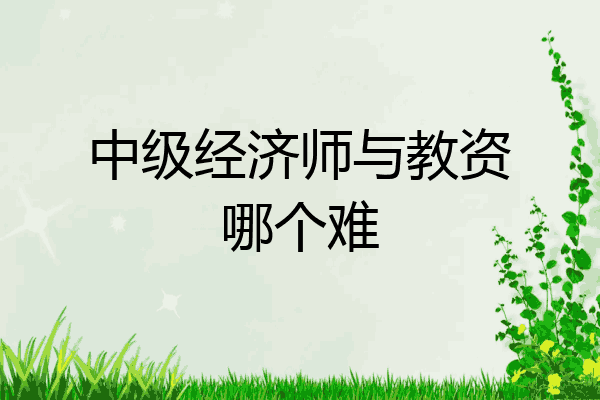 中级经济师与教资哪个难