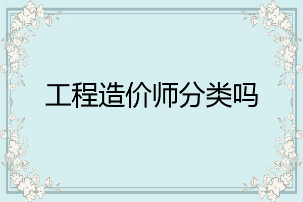 工程造价师分类吗