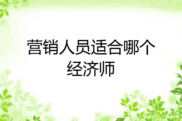 营销人员适合哪个经济师