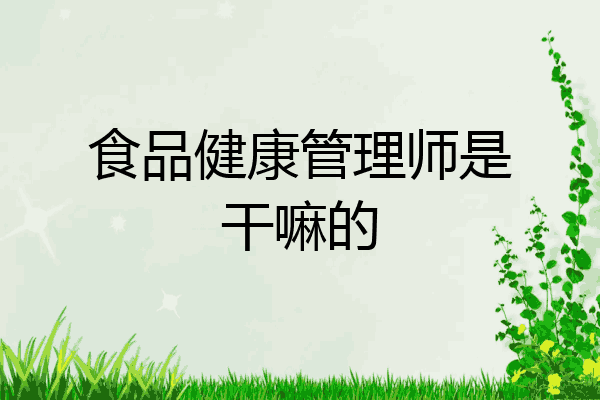 食品健康管理师是干嘛的