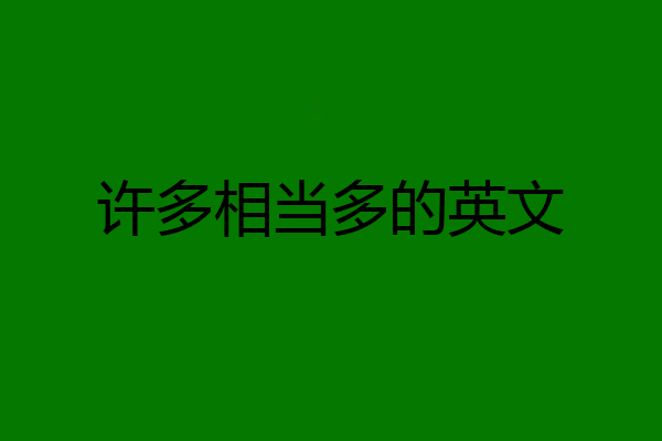 许多相当多的英文