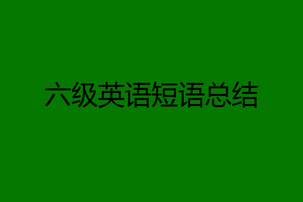 六级英语短语总结