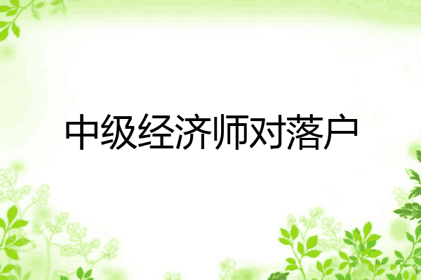 中级经济师对落户