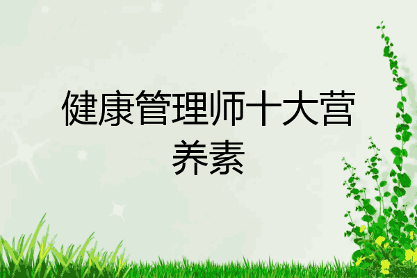 健康管理师十大营养素