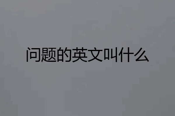 问题的英文叫什么