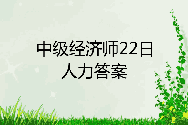 中级经济师22日人力答案