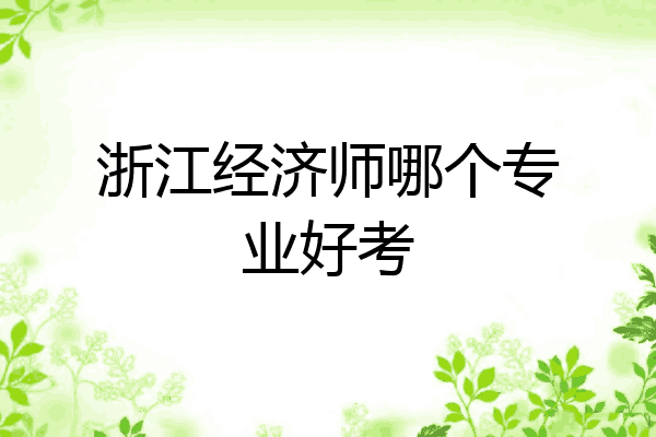 浙江经济师哪个专业好考