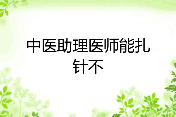 中医助理医师能扎针不