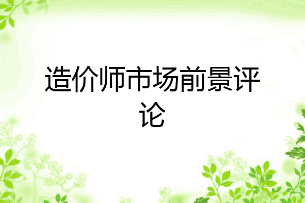 造价师市场前景评论