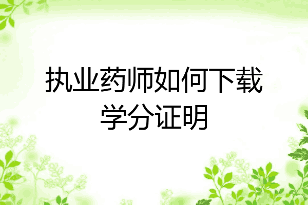 执业药师如何下载学分证明