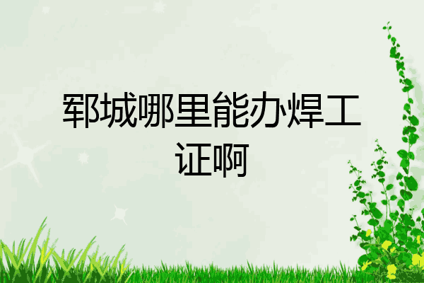 郓城哪里能办焊工证啊