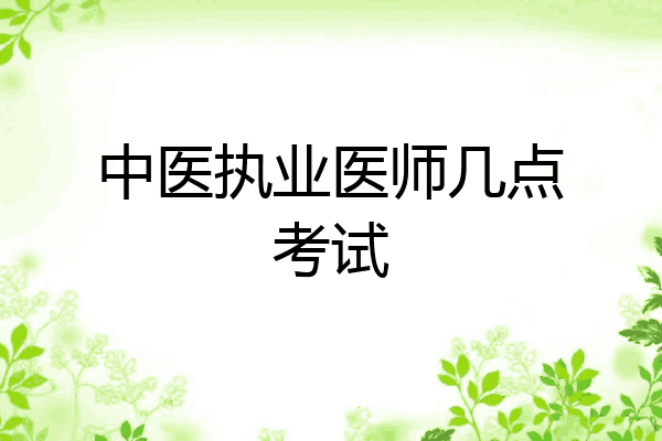 中医执业医师几点考试