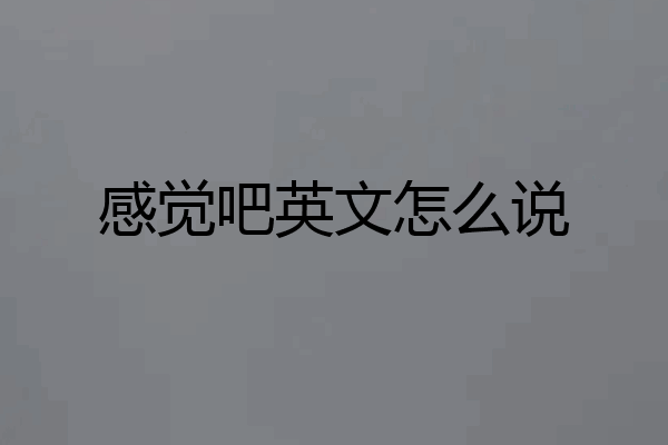 感觉吧英文怎么说